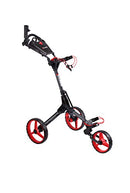 Cube CART 3 Wheel Push Pull Golf CART - Two Step Open/Close - Smallest Folding Lightweight Golf CART in The World - Choose Color! (Charcoal/Red)