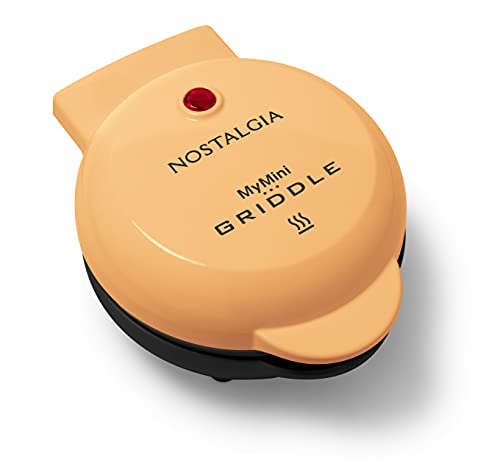 Nostalgia MyMini Personal Electric Griddle, Nonstick Griddle Perfect for Keto & Low-Carb Diets, Eggs, Omelets, Pancakes, Breakfast Sandwiches, Orange