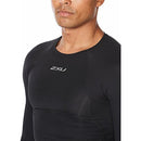 2XU Men's Compression Long Sleeve Top - Enhance Performance and Recovery - Black/Silver - Size Medium