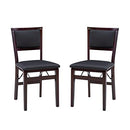 (Espresso) - Linon Keira Padded Folding Dining Chairs - Set of 2