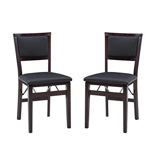 (Espresso) - Linon Keira Padded Folding Dining Chairs - Set of 2