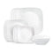Corelle Cherish 16pc, Service for 4, Dinnerware Set, 8 Plates 8 Bowls, Chip & Break Resistant, Dinner Plates and Dinner Bowls, Corelleware Plates, White