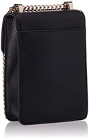 DKNY Women's Everyday Multipurpose Crossbody Handbag, Black/Gold Elissa Small, One Size