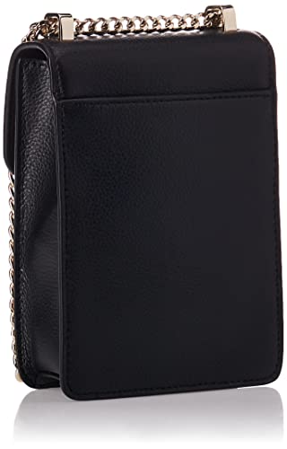 DKNY Women's Everyday Multipurpose Crossbody Handbag, Black/Gold Elissa Small, One Size