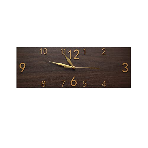 KOLYMAX Rustic Wall Clock Silent Non-Ticking, Frameless Art Wall Clocks Farmhouse Wall Décor，Rectangle Handmade Clocks Decorative for Home Living Room Kitchen Office, Battery Operated