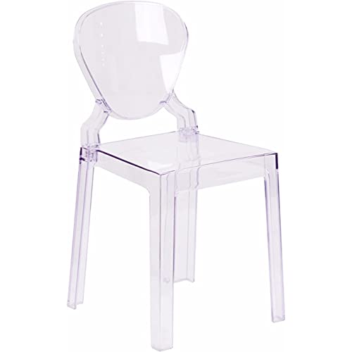 Flash Furniture Ghost Chair with Tear Back in Transparent Crystal