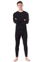 Rocky Men's Thermal Fleece Lined Long John Underwear 2pc Set (Medium, Black)