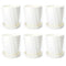 Plastic Plant Pots 6 Pieces, 5.4 inches White Medium Flower Planter with Drainage Hole and Saucer, Indoor Outdoor Plant Pots for Orchid, Peace Lily, Spider Plant All House Plants