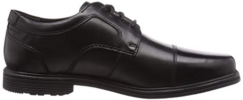 Rockport Men's Taylor Cap Toe Business Shoe, Black Leather, US 10