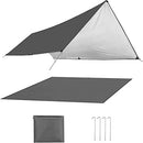 3Mx3M Tent Footprint Waterproof Camping Picnic Tent Floor Mat with Carrying Bag Ultralight Backpacking Rain Tarp for Hiking Traveling Grey