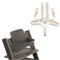 Tripp Trapp Baby Set from Stokke, Hazy Grey - Convert The Tripp Trapp Chair into High Chair - Removable Seat + Harness for 6-36 Months - Compatible with Tripp Trapp Models After May 2006