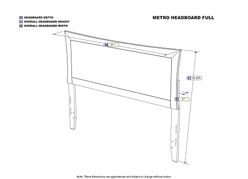 AFI Atlantic Furniture AR290832 Metro Headboard, Full, White