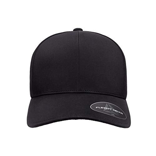 Flexfit Men's Flexfit Delta Seamless Cap Hat, Black, Large-X-Large US