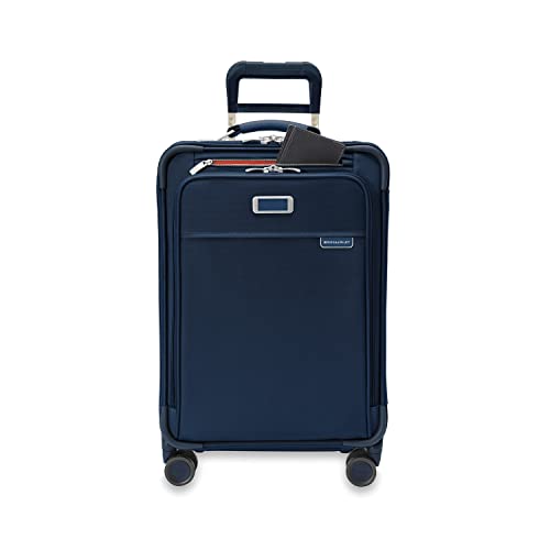 Briggs & Riley 4 Wheel Expandable Spinner Suitcases, Navy, Carry-On 56cm, Essential Carry-On