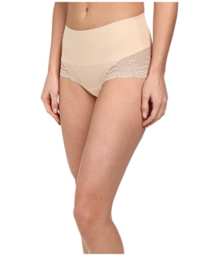 SPANX Women's UndieTectable Lace High Hipster Briefs Soft Nude Medium