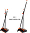 (Orange Broom and Dustpan) - TreeLen Dust Pan and Broom/Dustpan Cleans Broom Combo with 100cm Long Handle for Home Kitchen Room Office Lobby Floor Use Upright Stand up Dustpan Broom Set