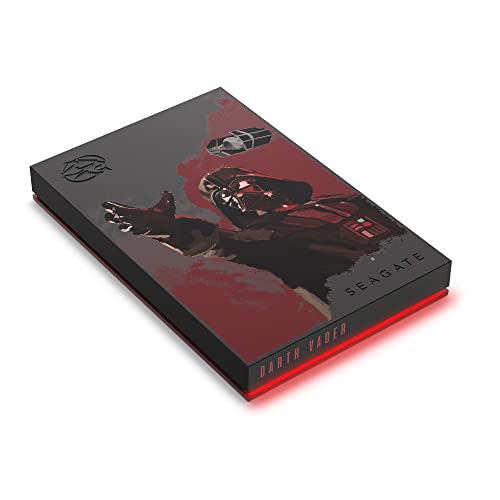 Seagate Darth Vader SE FireCuda External Hard Drive 2TB HDD - USB 3.2, Customizable LED RGB Lighting, Red, Works with PC, Mac, Playstation, and Xbox, with 1-Year Rescue Services (STKL2000411)