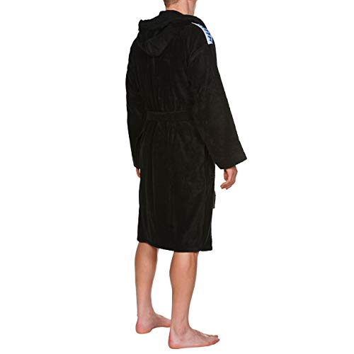 ARENA Unisex Core Soft Robe Bathrobe, Black/White, Large