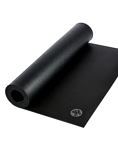 Manduka GRP Adapt Yoga Mat - 5mm Thick Travel Mat Made from Natural Tree Rubber, Superior Catch Grip, Dense Cushioning for Support and Stability in Yoga, Pilates, and all Fitness, 71 inch-Black