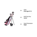 Precise Distinctive Girls Right Handed Pink Junior Golf for Age 9 to 12 (Height 4'4" to 5') Includes: Driver, Hybrid Wood, 2 Irons, Putter, Bonus Bag & 2 Headcovers,70000-PINK-9-12-RH