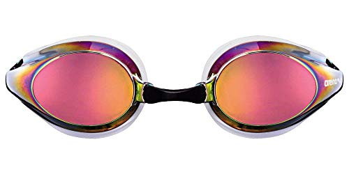 Arena Tracks Mirror Swim Goggles White, Red Copper, Black