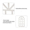 glitzhome Window Frame Wall décor Rustic Arch Wooden Window Pane Country Farmhouse Decorations 36" H x 20" L