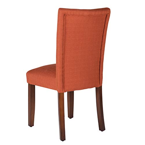 HomePop Parsons Classic Upholstered Accent Dining Chair, Single Pack, Orange