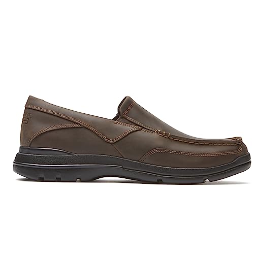 ROCKPORT Men's Junction Point Slip on Oxford, Chocolate, 10.5 US