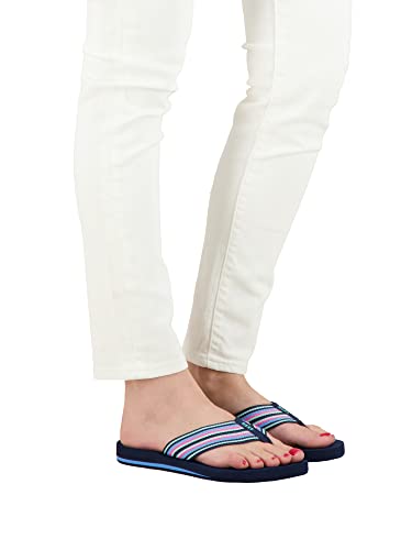 Reef Women's Spring Woven Flip-Flop, Peacoat Stripe, 7 US