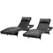Gardeon Set of 2 Sun Lounge Camping Chair Wicker Lounger Rattan Day Bed, Chaise Beach Chairs Outdoor Furniture Garden Patio Setting Pool Backyard, Pillow Adjustable Backrest Black.