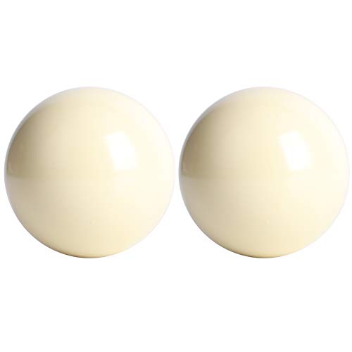 DEWIN White Billiard Ball, Pool Table Snooker Pool Cue Ball Snooker Pool Table Training Spot Cue Ball Standard 5.72cm 2 Pcs(White)