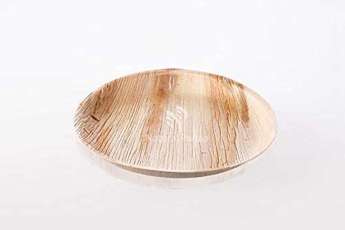 125 Disposable Leaf/Bamboo Plates and Cutlery Pack for a 25 People Eco Dinner Party | Compostable | Eco Friendly | Bio Degradable | Sturdy Than Paper Plastic Plate