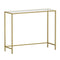 Vasagle Console Table, Tempered Glass Table, Modern Sofa or Entryway Table, Metal Frame, Sturdy, Adjustable Feet, for Living Room, Hallway, Golden