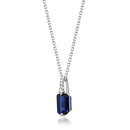 Gin & Grace 10K White Gold Genuine Blue Sapphire Pendant With Diamonds For Women