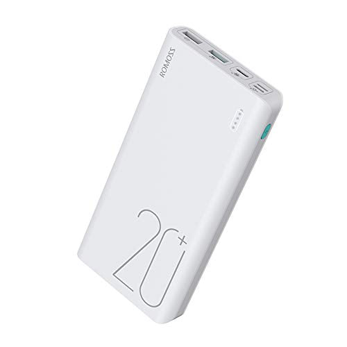 20000mAh Power Bank, ROMOSS Sense 6 Plus USB C Portable Charger with PD 18W QC 3.0 3 Inputs & 3 Outputs Battery Pack Compatible with iPhone14/13/12, iPad, Samsung Galaxy S22/S21 and More