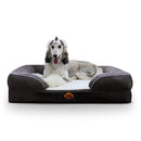 Laifug Large Orthopedic Premium Memory Foam Dog Bed, with Washable and Removable Suede Cover, Waterproof Liner and Non-Slip Bottom Protect The Dog Bed, Grey, Large(38''x30''x9'')