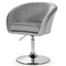 Giantex Velvet Vanity Chair, Height Adjustable Bar Stool, Swivel Makeup Stool, Modern Armchair w/Round Tufted Back & Metal Base for Living Room, Bedroom & Office, Grey