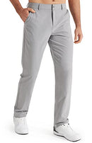 Libin Mens Golf Pants Slim Fit Stretch Work Dress Pants 30"/32" Quick Dry Lightweight Casual Comfort with Pockets, Light Grey, 32W x 32L