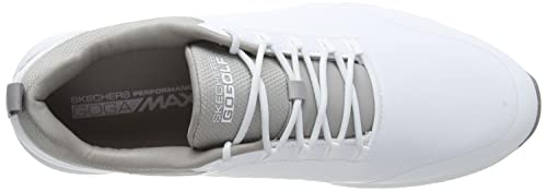 Skechers Men's Elite 4 Victory Spikeless Golf Shoe, White/Grey, 9.5 US