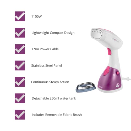 Swan, SI12020N, Handheld Garment Steamer, Lightweight and Compact, 1100W, Iron, Pink