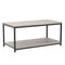 Yaheetech 2-Tier Industrial Wood Coffee Table, Cocktail Table Center Table with Open Storage Shelf for Living Room, Vintage Accent Furniture Table with Metal Frame, Easy Assembly, Gray