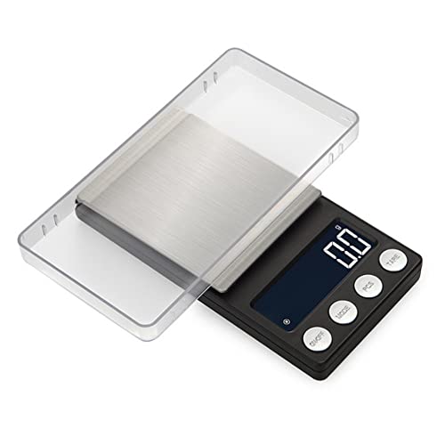 (Upgradaed) Disenkelubo Digital Mini Scale, 500g /0.01g Pocket Scale, Pocket Scale, Electronic Smart Scale, 6 Units, LCD Backlit Display, Tare, Auto Off, Stainless Steel