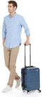 Amazon Basics Premium Hardside Spinner Luggage with Built-In TSA Lock - 55 cm Carry-on, Navy Blue