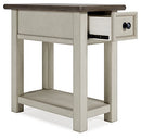 Signature Design by Ashley Bolanburg Farmhouse Chair Side End Table, Light Brown & Whitewash