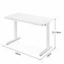 Luxsuite Electric Standing Desk Sit Stand Up Office Table Height Adjustable Motorised Rising Memory Function Tempered Glass Top Wireless Charger USB White