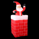 Jingle Jollys Christmas Inflatable Illuminated Santa, Outdoor Decorations, 1.8M Cold White LED Lights with Pegs and Ropes Set Built-in Pump Lawn Yard Decor