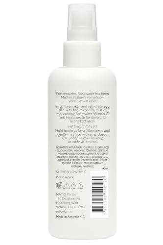 Natio Rosewater Hydration Drench Mineral Face Mist 200 ml, 200 ml