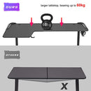 Computer Gaming Desk RGB LED:L-Shape Larger Game Table 160cm x 100cm Carbon Fiber Black Desktop Gamer Desks with 6 Colors 8 Modes RGB Durable Headphone Hook and Cup Holder for Home Office,Right