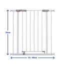 Dreambaby Ava Slimline Baby Safety Gate - Secure & Extendable Pressure Mounted Gate for Stairs and Dogs - 61-68cm Wide & 76cm Tall - White