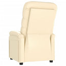 vidaXL Recliner Chair, Armchair with Adjustable Backrest and Footrest, Single Sofa Chair for Living Room Bedroom, Chaise Lounge, Cream Faux Leather